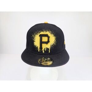New Era 9FIFTY Pittsburgh Pirates Snapback Hat Splash Graphic MLB Black Cap NWOT